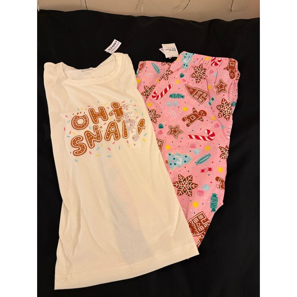 Old Navy Pajama 2 piece set Christmas"Oh Snap" Women's NWT